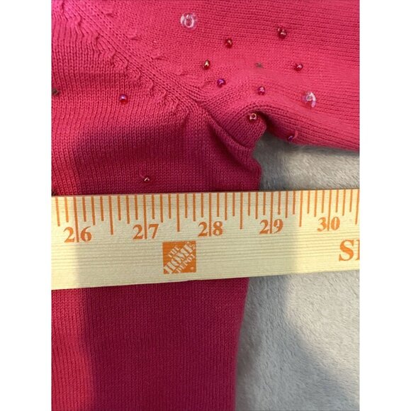Women’s Quacker Factory Sweater Pink Beaded Plus 3X - Picture 10 of 14